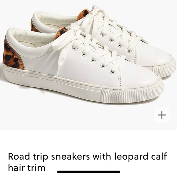 J Crew Road Trip Sneaker with Leopard Calf Hair Details - Picture 1 of 1